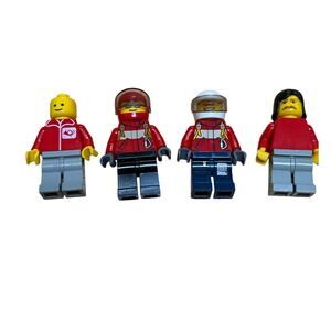4 Minifigs Postal Worker, City Pilots, Plain Red Torso Guy